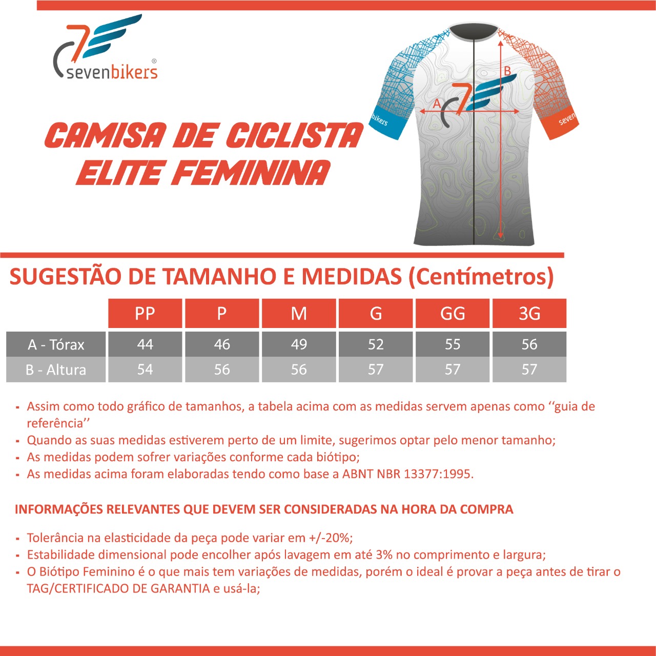 Tabela Camisa Elite Feminino 2023